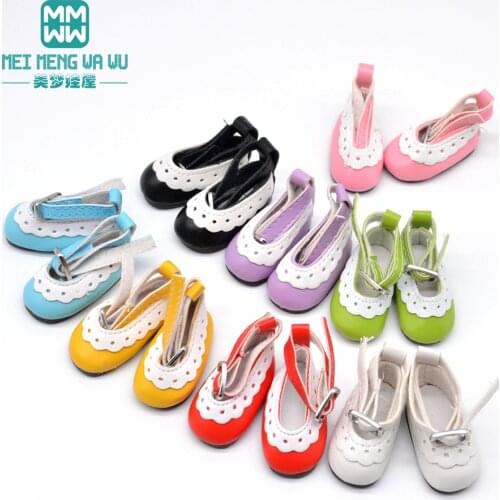 4.5cm*2cm 1/6 BJD accessoreis doll shoes YOSD MYOU doll Fashion leather shoes pink, white, black, purple