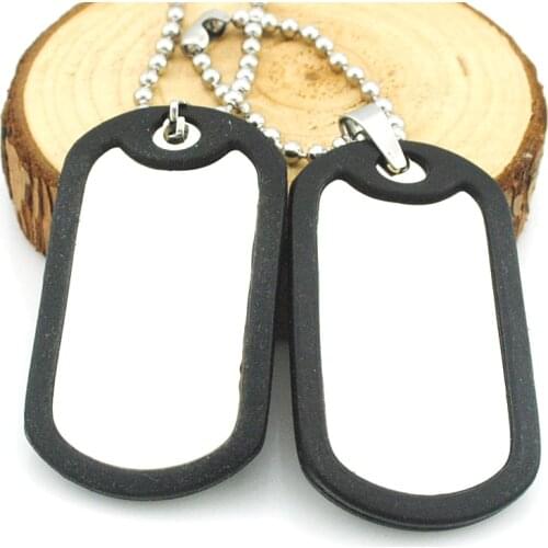 ATGO 2 Piece/Sets Fashion Stainless Steel Military Dog Tags Necklace Pendant Blank BJP19