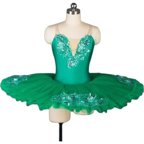 New arrival Green Pre-professional Ballet Tutu Girl & Women Stage Performance ballet tutu Ballerina dance costume green tutu