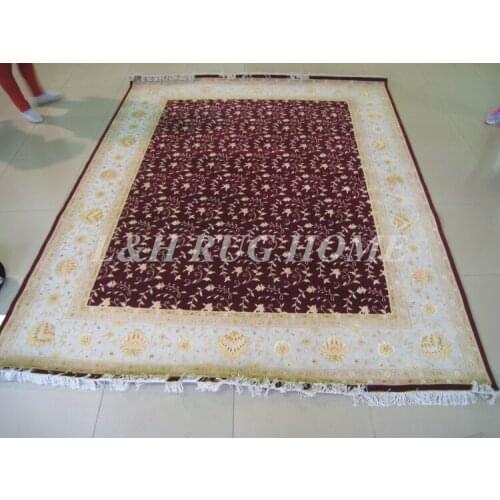 Free shipping 8'X10' 160Line Hand-knotted Wool and Silk Oriental Persian Rug handmade persian carpet