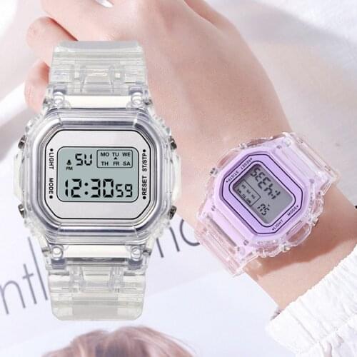 Womens Watches Luxury Resin Watchband Digital Watch For Women Sports Timer Wristwatch Electronic Clock Couple Gift Reloj Mujer