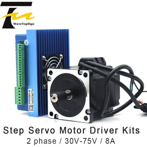 JMC NEMA34 2 Phase Hybrid Servo Motor 86J1880EC Torque 4.5N.M +Servo Driver 2HSS86H 30-70VDC 8A