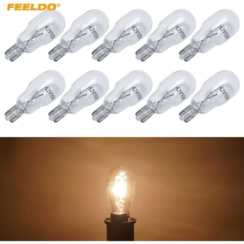 FEELDO 40Pcs Car T13 Wedge 12V 10W Halogen Bulb External Halogen Lamp Replacement Dashboard Bulb Light #AM1309