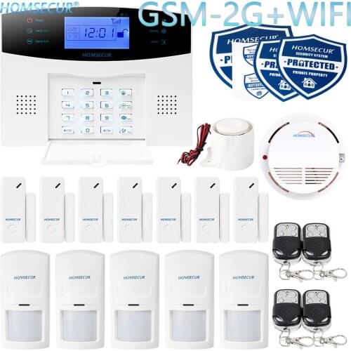 HOMSECUR Wireless&Wired WIFI GSM Burglar Intruder Alarm System with SOS Intercom