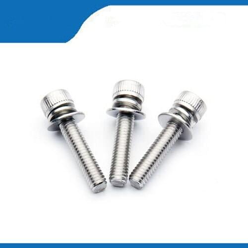 Good Quality 304 Stainless Steel M3 Hex Socket Screws Bolt With Hex Nuts Washer Assortment Kit Hardware Accessories