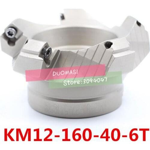 KM12 160-40-6T 45 Degree Shoulder Face Mill Head CNC Milling Cutter,milling cutter tools,carbide Insert SEHT1204