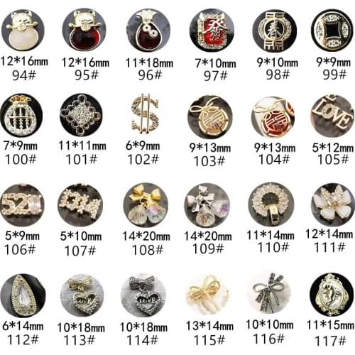 10pcs/Pack Korea Luxury Zircon Rhinestone New Year Purse Coin LOVE Bow Butterfly 3D Metal Nail Art Parts DIY Accessories Charms