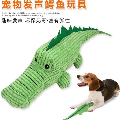 Creative Cat and Dog Toys To Accompany Teddy Golden Retriever Molar Teeth Cleaning Plush Crocodile Voice Toy Pet Supplies