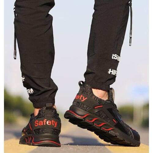 Fashion Work Shoes Mens Outdoor light Breathable Safety Sneakers Boots Steel Toe Anti Smashing Safety Shoes Dropshipping