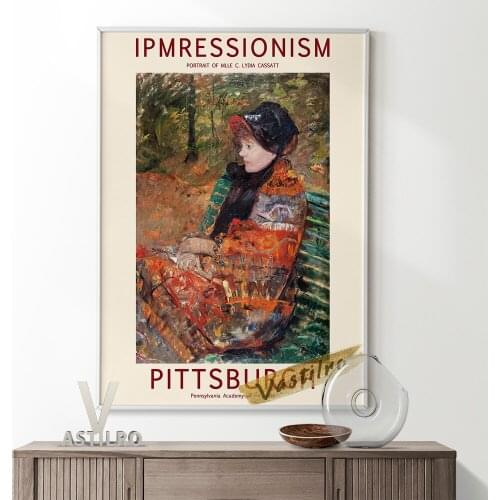 Mary Cassatt Impressionism Exhibition Museum Poster Portrait Of Mlle C. Lydia Cassatt Canvas Painting Art Prints Wall Decor Gift