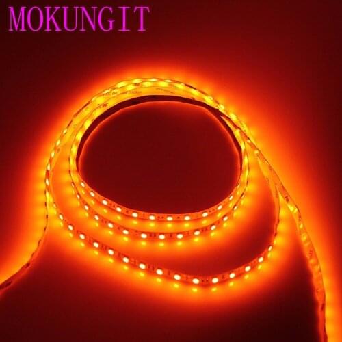 Mokungit 20M 4x5M 5050 Orange color LED Flexible Strip Light lamp 60LEDS/M IP30 IP65 12VDC for home hotels clubs