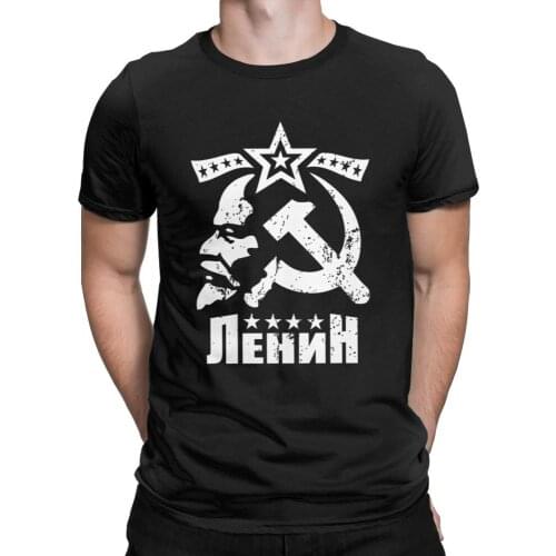 Vladimir Ilyich Lenin Mens T-Shirts CCCP USSR T-Shirt Bolshevik Revolution Clothes Communism Marxism Socialism Tee Shirt