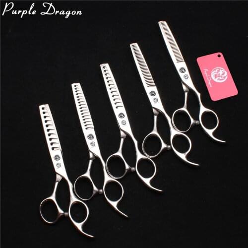 6" 440C Purple Dragon Dog Scissors Straight Shears Thinning Shears Pet Scissors Kit Pet Grooming Scissors Kit Dropshipping Z2000