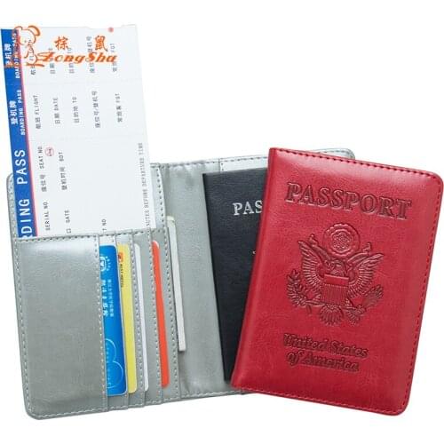 USA Oil soft and solid red Passport Cover Travel Passport holder Built in RFID Blocking Protect personal information