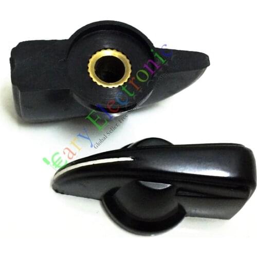 Wholesale and retail 4pc chicken head knob aged black set 6mm screw brass insert pedal control audio free shipping