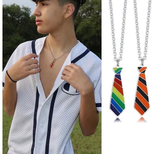 Necklace for Teenage Boy Necktie Magic School Tie Charm necklace Stainless Steel