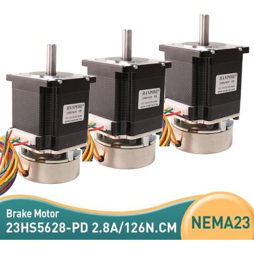 3PCS Spot genuine sale 23HS5628-PD 57 stepper motor with brake 126N.cm stepper motor 2.8A for CNC milling machine