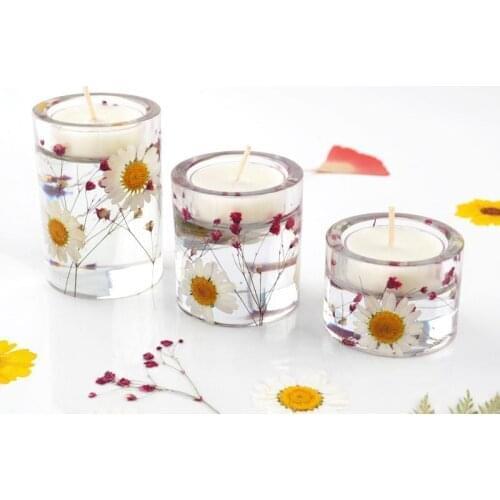 DIY Candle Holder Epoxy Resin Mold Crystal Silicone Mold Handmade Aromatherapy Candle Tray Mold Resin Crafts