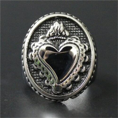 1pc Polishing Love Heart Ring 316L Stainless Steel Punk Style Newest Gift For Lovers Ring