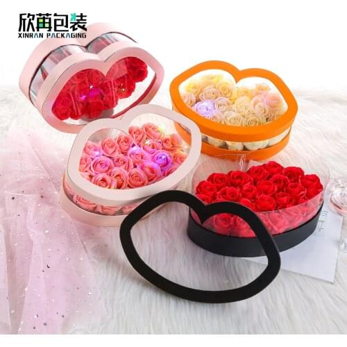 1pcs Valentines Day PVC transparent flower box creative kiss lips flower box 520 express rose packing box