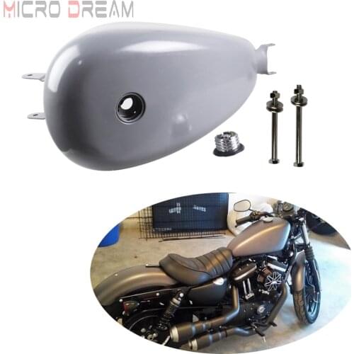 Gray 13L 3.3 Gallon Fuel Tank Gas Tanks w/ Cap Kit For Harley Sportster XL 1200 883 Forty-Eight Roadster Seventy-Two 2007-2017