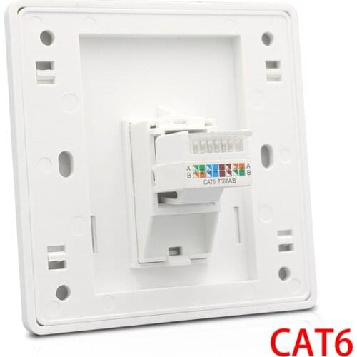 CAT6 RJ45 Network Wall Face Cover One Port Internet Panel Extruded Wire LAN Socket For Tenda Network Switch