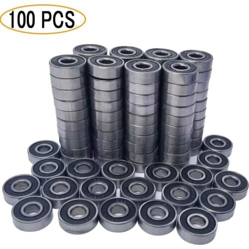 100 Pack 608-2RS Skateboard Bearing, Rolling Bearings, 8x22x7mm 608rs Bearing