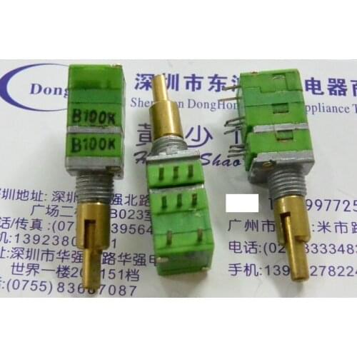 2PCS/LOT Taiwan ALPHA Alfa RD912DSF-20 precision potentiometer, double shaft 100K belt switch, 22mm axis