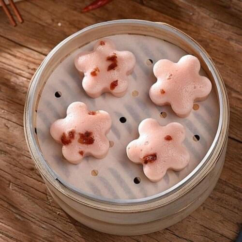 200PCS Kitchen Non-stick Pad Reusable Silicone Steamer Mesh Dumplings Steamed Buns Baking Pastry Dim Sum Mat Non-stick Pads