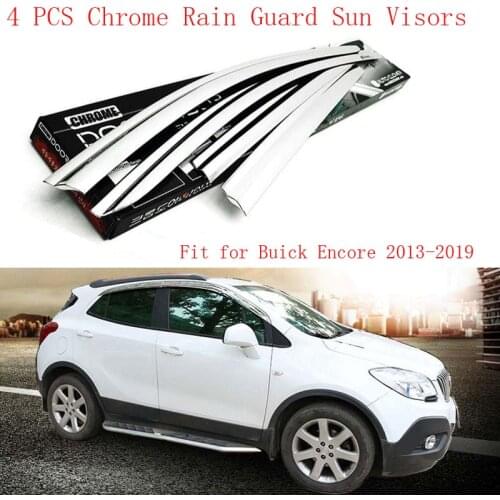 4 PCS Chrome Side Rain Guard Deflectors Vent Sun Shade Window Visors Fit For Buick Encore 2013-2019