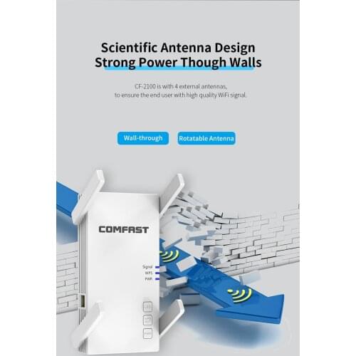 5Ghz WiFi Repeater Wireless Wifi Extender 2100Mbps Gigabit PortWi-Fi Amplifier 802.11AC Long Range Wi fi Signal Booster Repiter