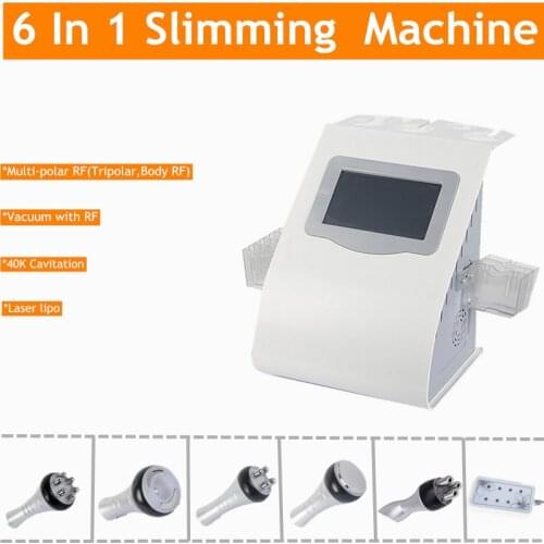 6 in 1 40K Cavitation Laser Lipo Body Slimming Machine RF Multipolar Vacuum Skin Tighten Anti-wrinkle Weight Loss Beauty Device