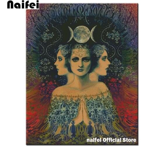 Diy 5d Diamond Painting"Moon Goddess of Mystery Psychedelic Tarot"square/Round Diamond Mosaic Picture Stitch Embroidery Pattern