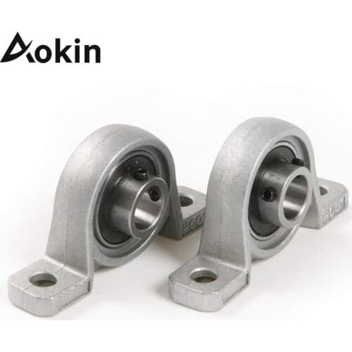 Aokin 2pcs Bore Ball Bearing Pillow Block Zinc Alloy Diameter 8mm 10mm 12mm Mounted Support Kp08 Kp000 Kp001 KP002 Pillow Block