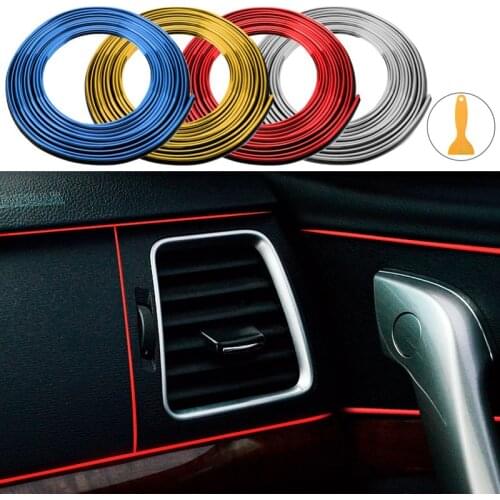 Car Interior Moulding Trim Sticker Strip Decoration Garnish For Chevrolet Cruze KIA RIO K2 Hyundai Solaris Accent Mazda 6