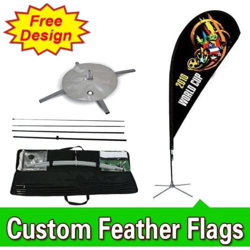 Free Design Free Shipping Double Sided Cross Base Teardrop Flag Signs Advertising Open Banner Flag Printed