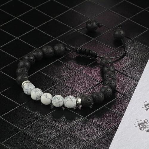 Men Lava Stone Bracelet Essential Oil Diffuser Classic Women Healing Balance Tiger Eye Beads Bracelets Adjustable Braided Bangle