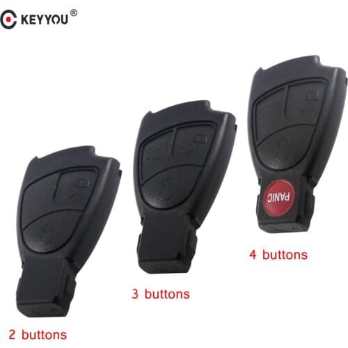 KEYYOU 50pcs 3 Buttons Remote Car Key Fob Case For Mercedes Benz B C E ML S CLK CL Vito 639 3BT Rreplacement Shell
