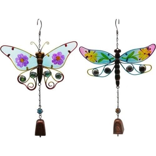 Ourdoor Hanging Wind Chimes Yard Garden Tubes Bells Butterfly Dragonfly Metal Windchimes Home Decor Decoration