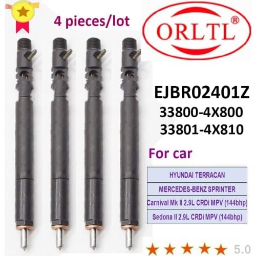 Diesel Common Rai Injector EJBR02401Z R02401Z 33800-4X800 33801-4X810 FOR HYUNDAI TERRACAN/MERCEDES-BENZ SPRINTER 4 pieces lot