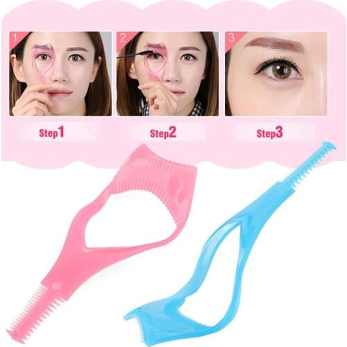 Eyelash Tools 3 in 1 Makeup Mascara Shield Guide Guard Curler Eyelash Curling Comb Lashes Cosmetics Curve Applicator Comb
