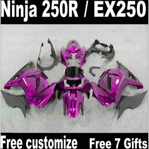 ABS plastic fairing kit for Kawasaki Ninja 250R 2008-2014 EX250 08 09-14 black flames in red Fairings ZX250R 2009 2010 2012