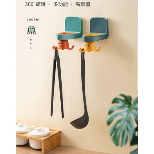 Kitchen door with rotating six-jaw strong load-bearing wall without punching bathroom with multi-function traceless hook J05