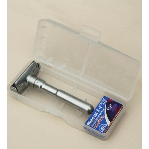 MINGSHI Full Zinc Alloy Safety Razor For Men Adjustable 1-6 Files Close Shaving Classic Double Edge Razors +5 blades+1box