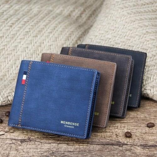 Mens Wallet Money Bag Solid Color Short Wallet Famous Vintage Male Wallets Big Capacity Male Short Money Purse Card Holder New