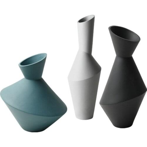 Nordic Geometric Irregular Morandi Vase Art Flower Home TV Cabinet Model Decoration Floreros De Decoracion Gift