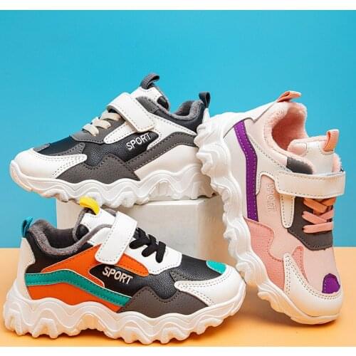 2021 New Children Sport Shoes Kids Boy Sneakers Autumn Winter Plush Child Shoes Leather Breathable Casual Running Shoes For Kids