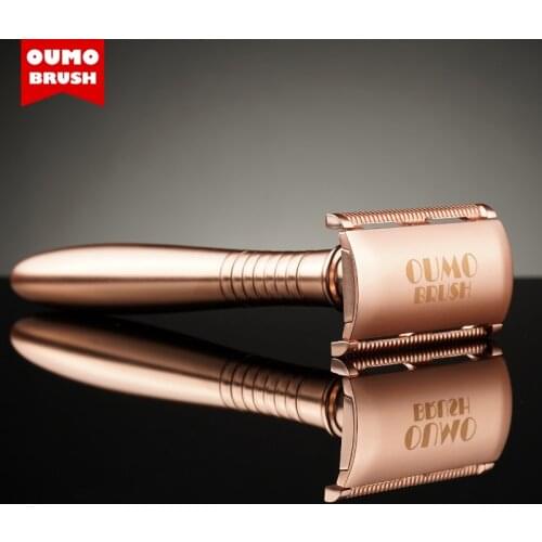 OUMO BRUSH - oumo classic zinc alloy Rose gold shaving Safety razor without blade