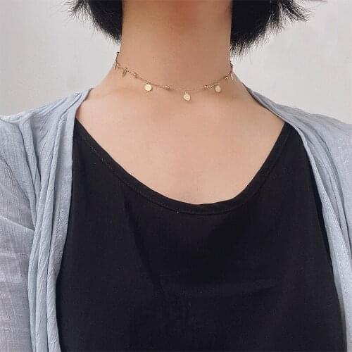 New 2and4 Pcs/Lot Gold Stainless Steel Star Cross Deads Pendant Necklace For Women Collares Neck Chain Womens Choker Jewelry