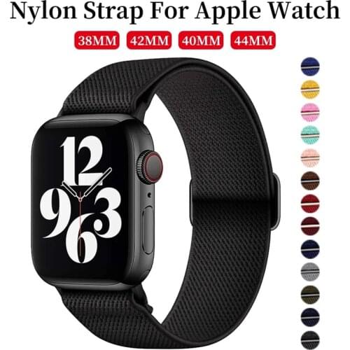 Nylon Loop Strap for Apple Watch Band 6 38mm 40mm 42mm 44mm iwatch Series 6 5 4 3 2 1 Bohemia Elastic Watch Replacement Strap